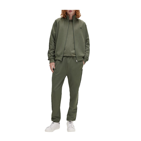 FRED PERRY Felpa con zip Felpa Uomo Contrast Tape Verde A24 - FRED PERRYJ5557 - W49 - M - Francavilla Moda